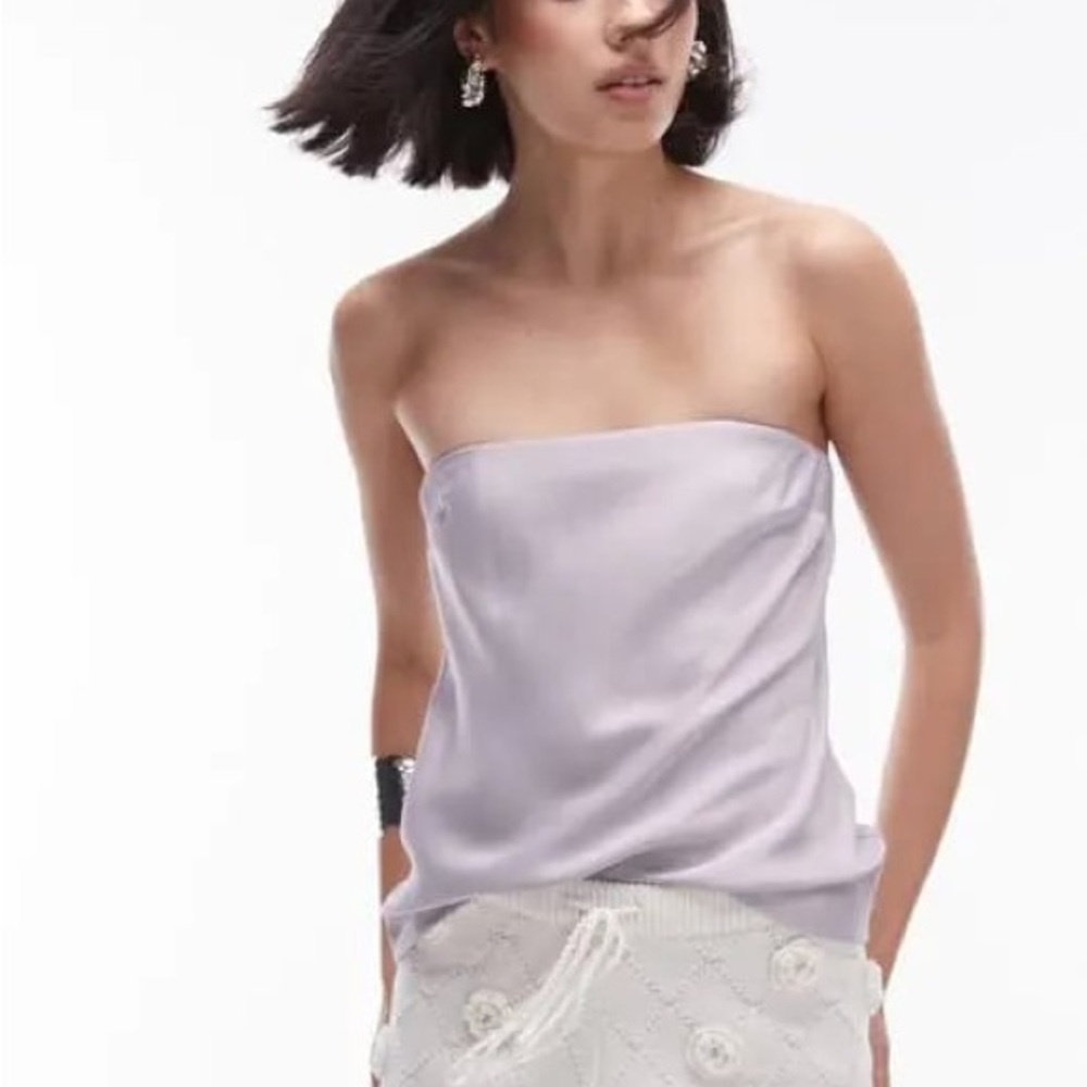 Topshop Lilac Strapless Top